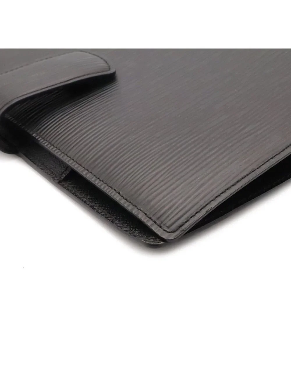 Louis Vuitton Epi Agenda GM Cover Planner Leather Noir Black Gold Ring